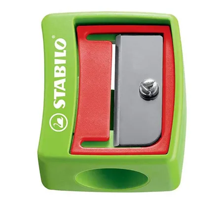 Spitzer - STABILO woody 3 in 1 Spitzer- für extradicke Stifte - 2er Pack - grün/rot, rot/grün