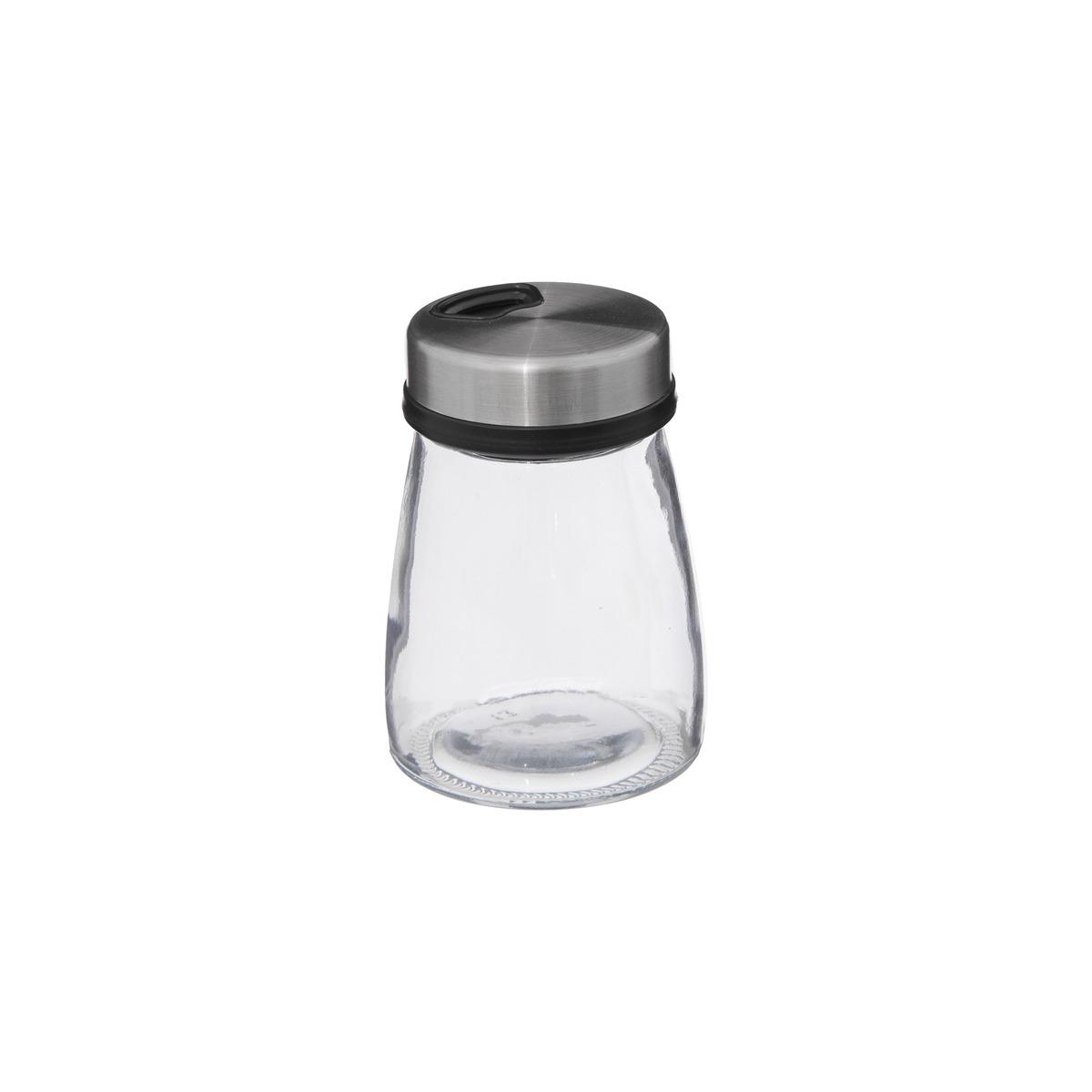 SET 3 BOCAUX EPICES VERRE ET INOX