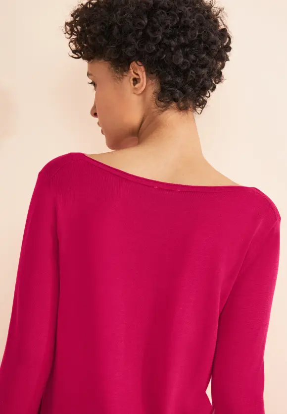 U-Boot Ausschnitt Pullover - firefly red