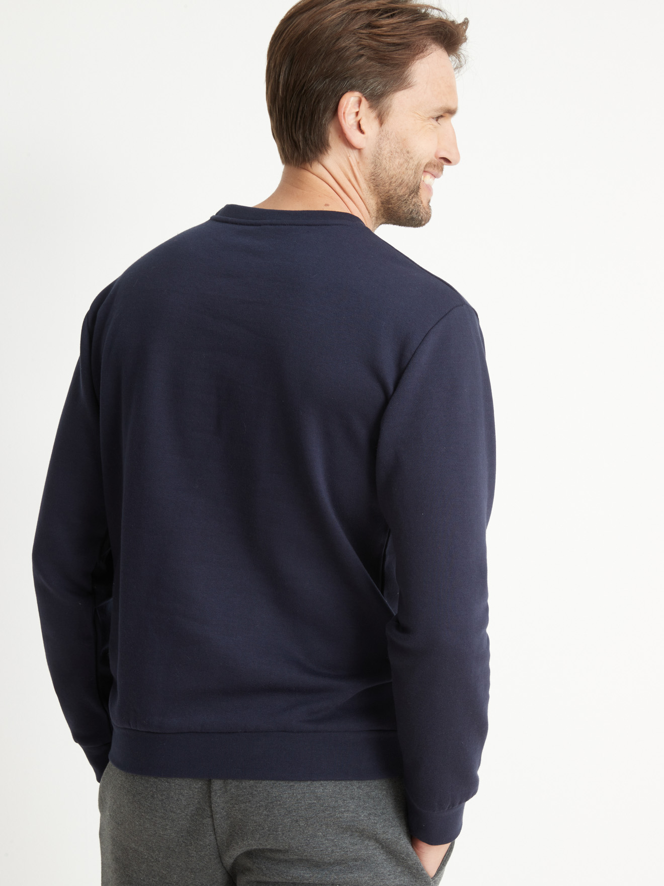 Sweat-shirt molleton encolure ronde