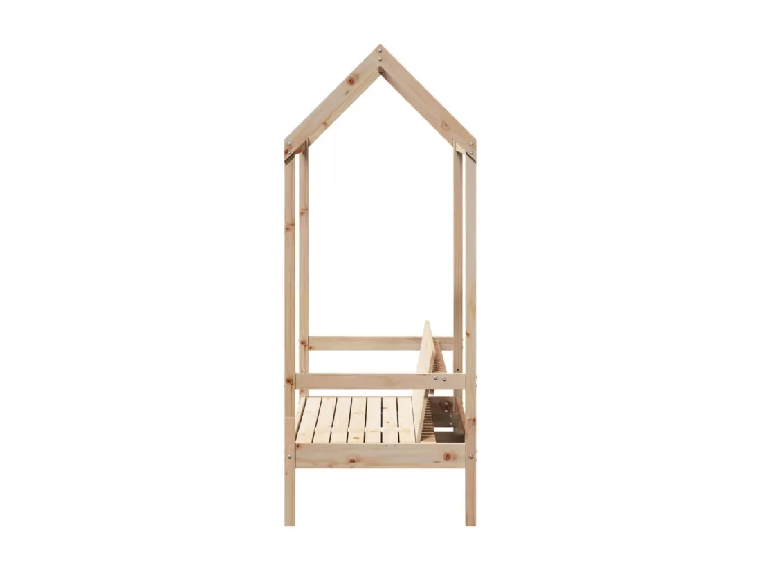 Banc avec toit 117,5x70x176,5 cm bois de pin massif