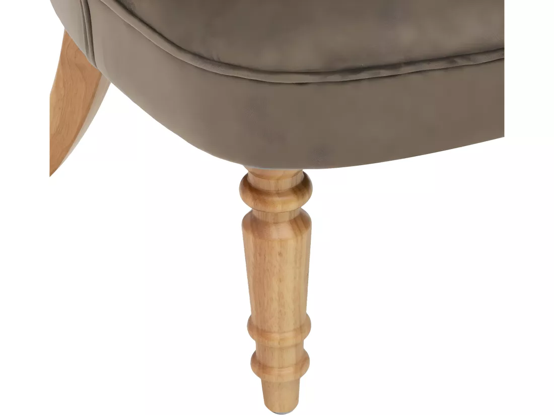 Fauteuil sixtine en velours - Taupe - L 68 x H 70 cm