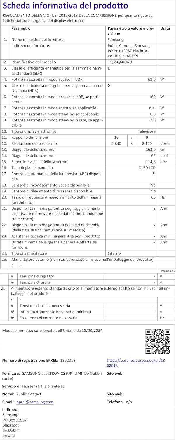 Samsung Téléviseur TQ43Q60D 43
