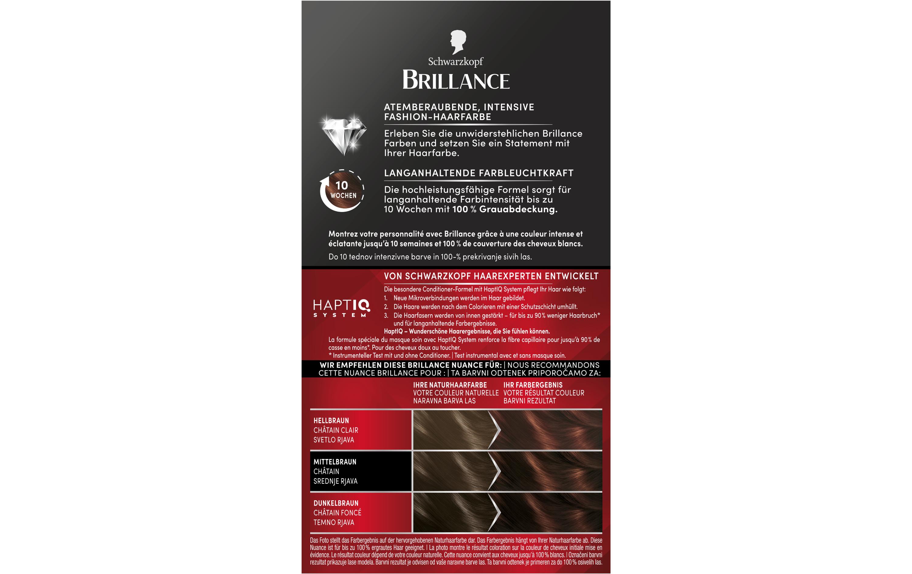 Haarcoloration Brillance 869 KastanienbraunPermanente Haarfarbe verleiht langanhaltende Farbintensität