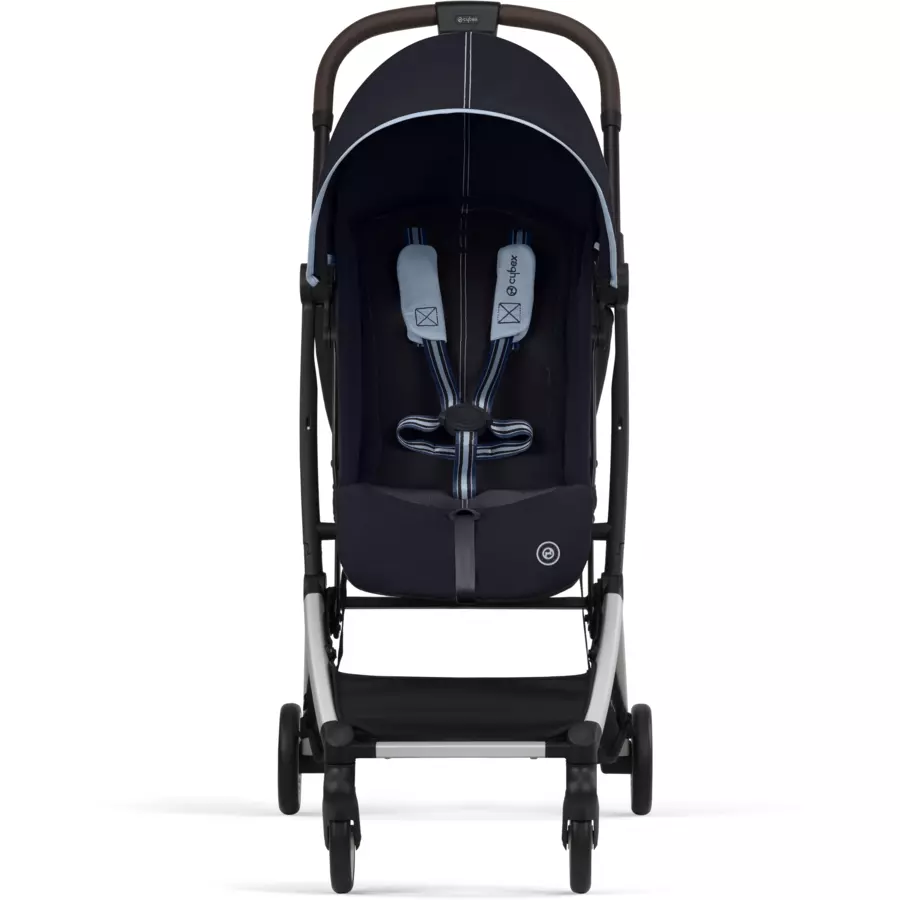 cybex GOLD Kinderwagen Orfeo Silver Ocean Blue inklusive Babyschale Cloud G i-Size Moon Black mit Babyschale und Adapter