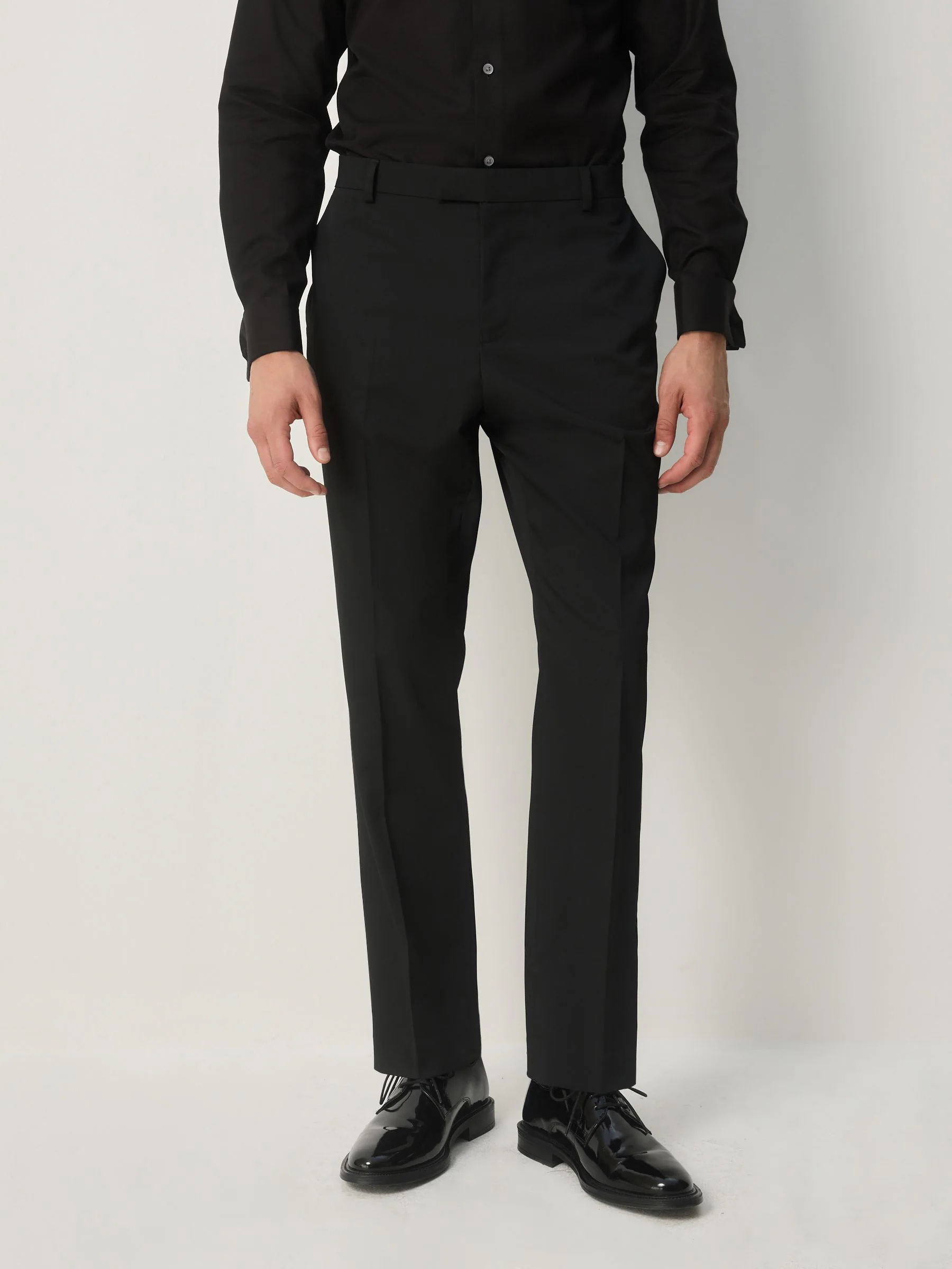 Zwart - Slim-fit smoking pantalon