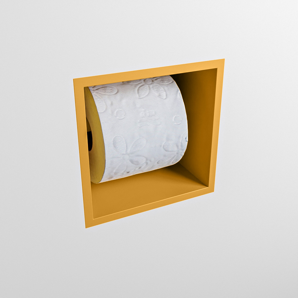 Mondiaz Easy Cube toilet rolhouder 16x16cm ocher