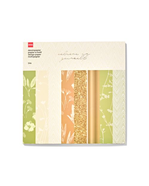 24 feuilles de papier à dessin nature 20x20