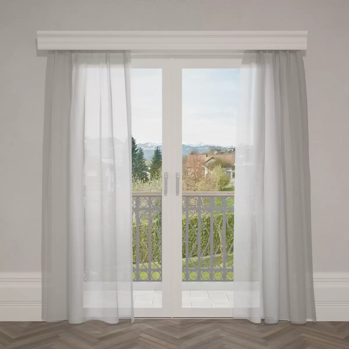 Tagvorhang Voile Silber