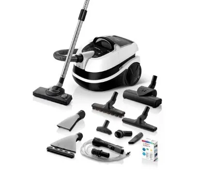 Bosch Serie | 4 AquaWash&Clean BWD421PRO - Støvsuger - beholder - pose / uden pose - hvid/sort