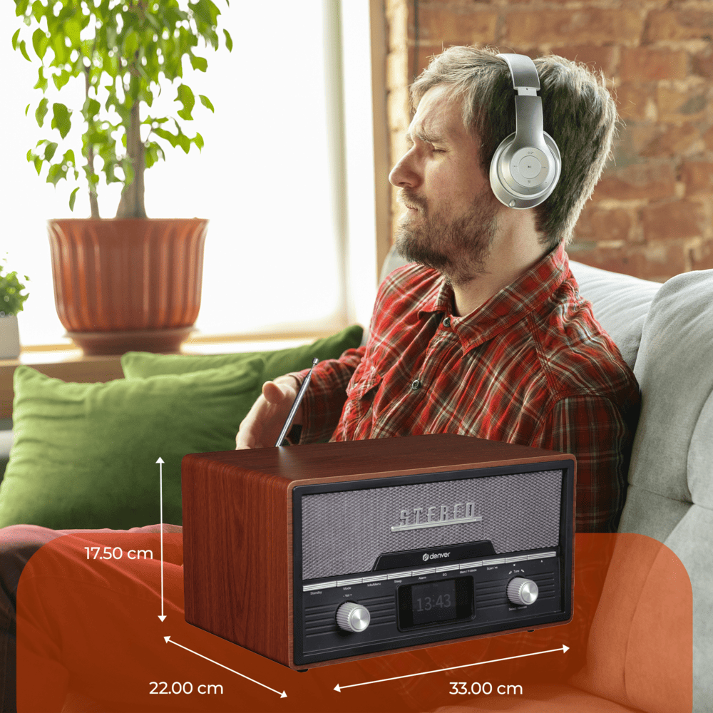 Denver MDA525DW DAB Radio - Darkwood