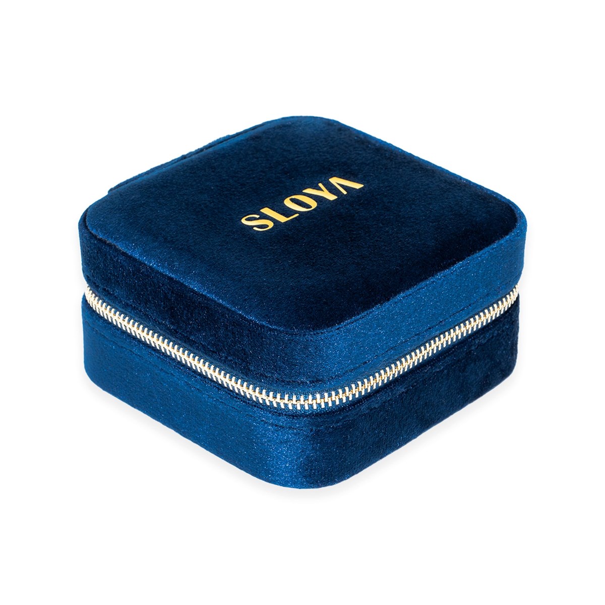 Boîte à bijoux velours bleu lapis-lazuli