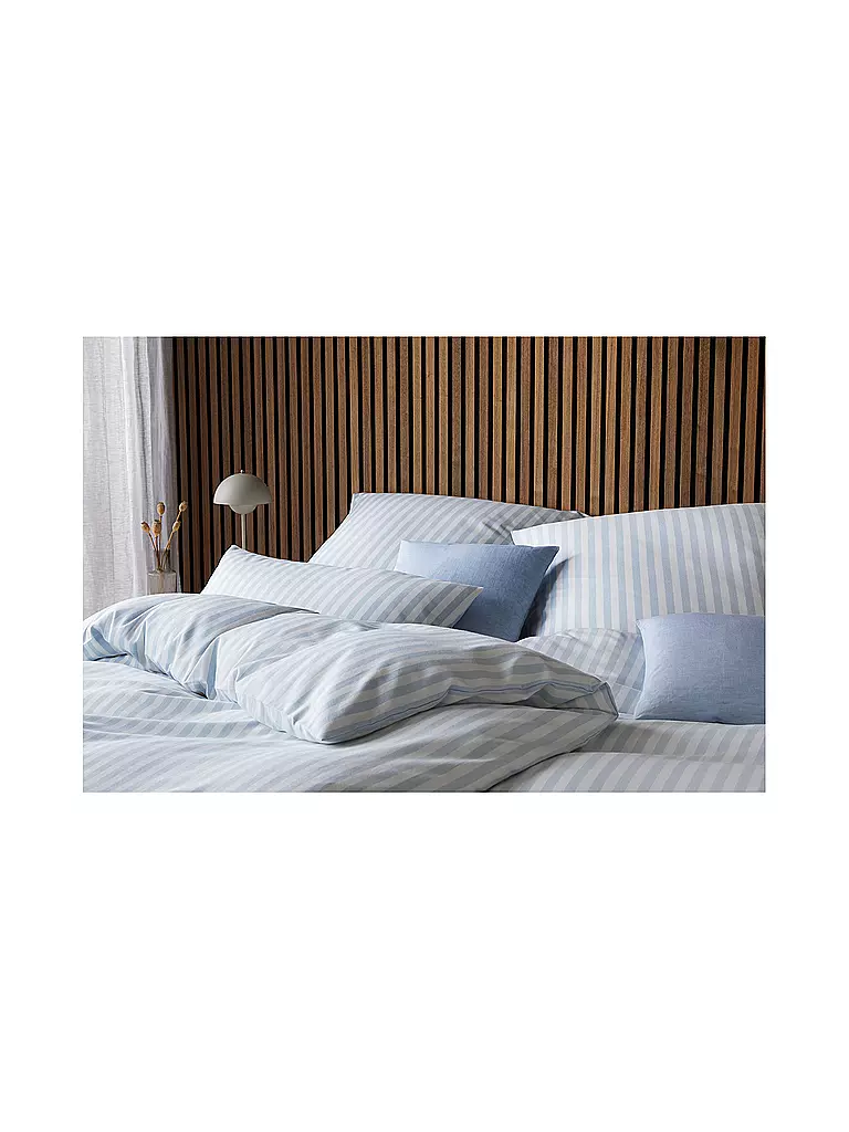 ELEGANTE Flanell Bettwäsche HUXLEY 70x90cm/140x200cm Hellblau hellblau