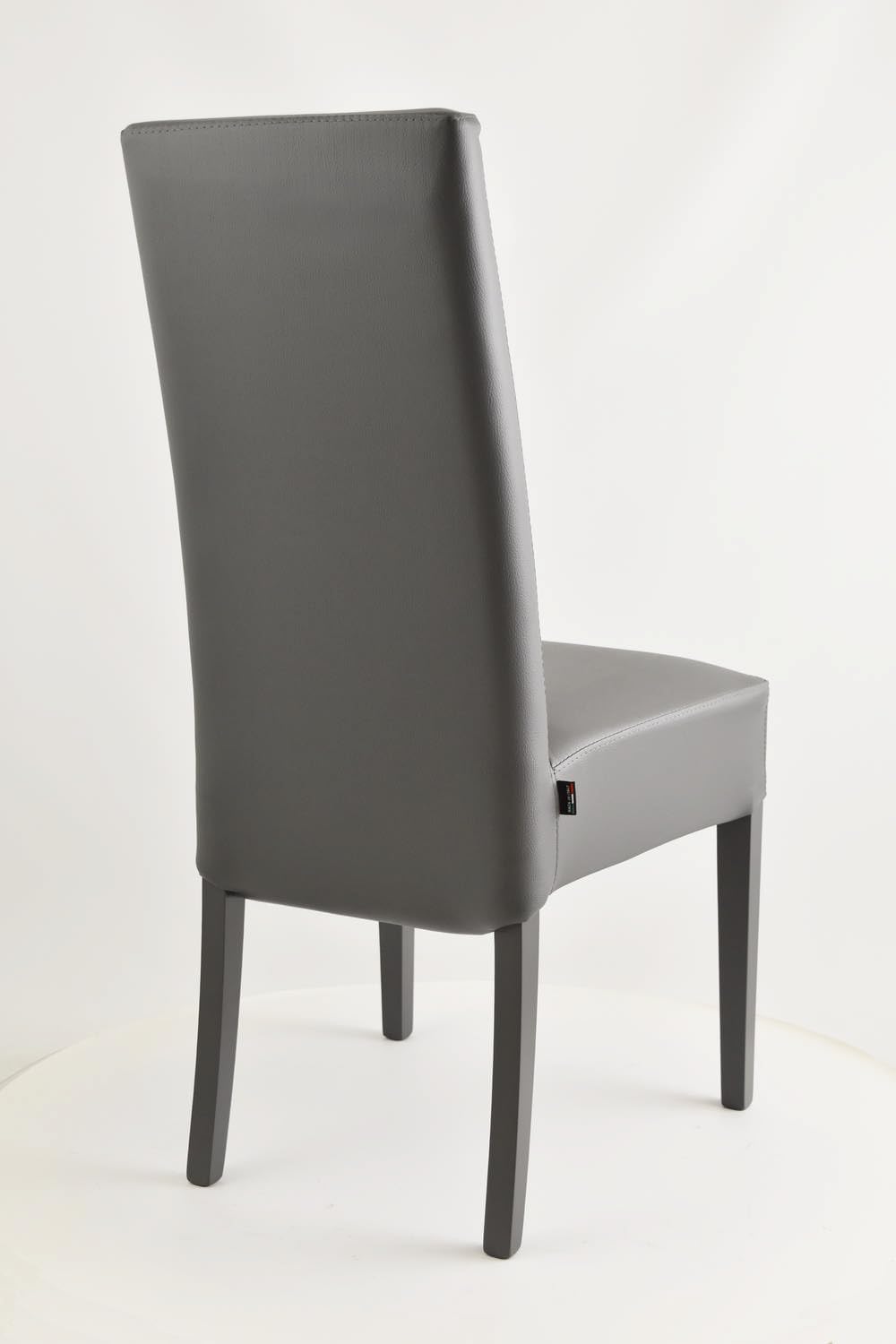 t m c s Tommychairs - 4er Set Moderne Stühle Luisa für Küche und Esszimmer, robuste Struktur aus lackiertem Buchenholz Farbe Dunkelgrau, gepolstert und mit dunkelgrauem Kunstleder bezogen