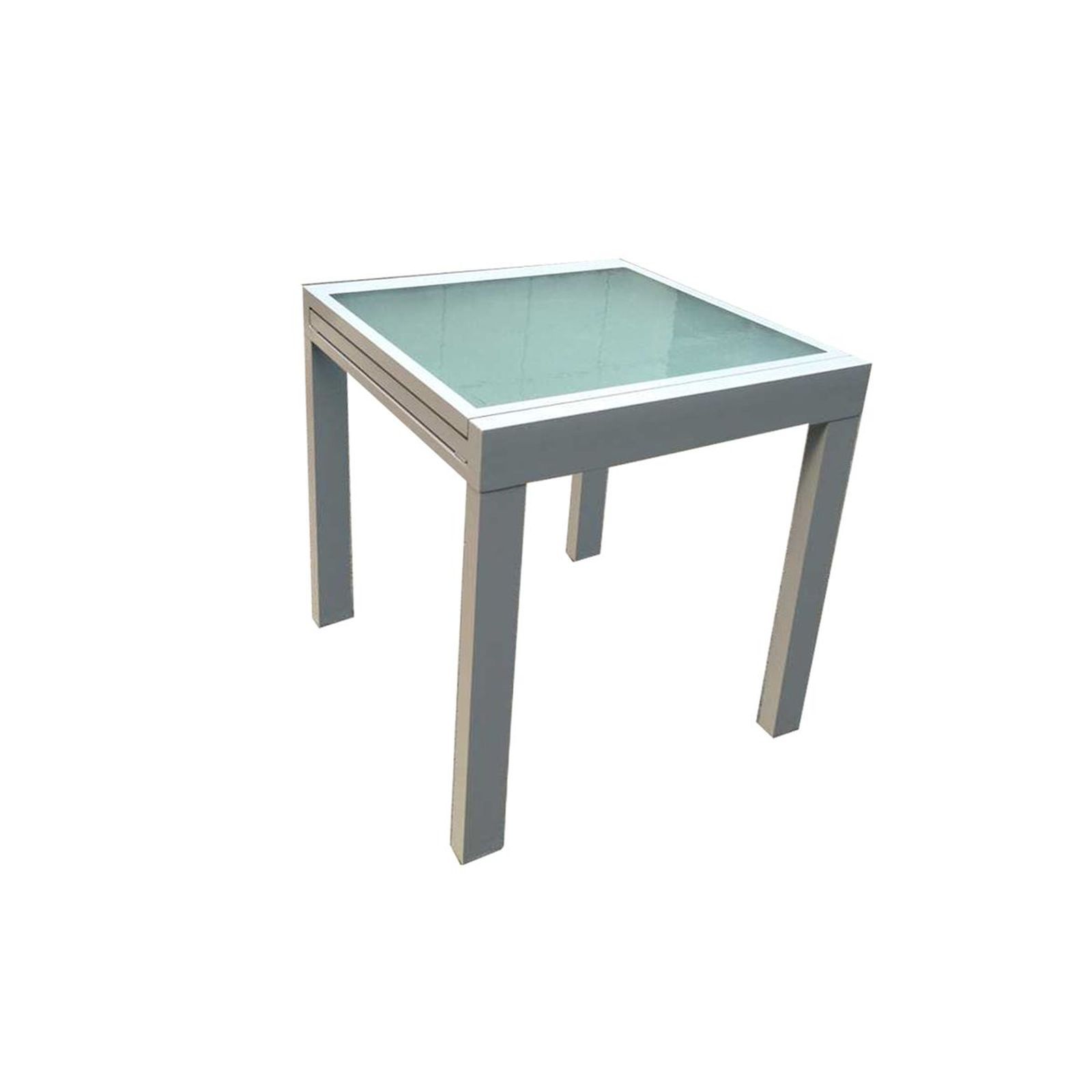 Gartentisch LOLA - grau - Glas - ausziehbar bis 130 cm