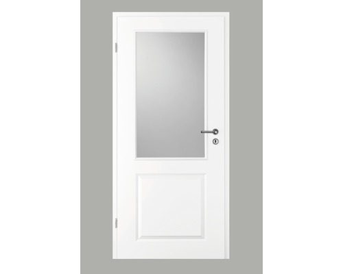 Pertura Pila 02 binnendeur, wit gelakt (vergelijkbaar met RAL 9010), 86,0 x 198,5 cm, linksdraaiend met GN-glaspaneel (zonder glas)