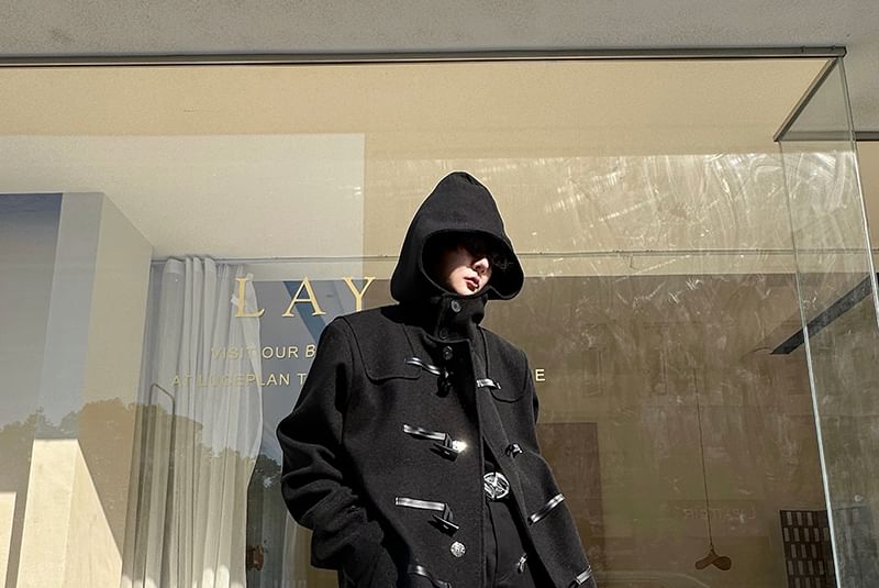 Patow - Effen duffelcoat met capuchon