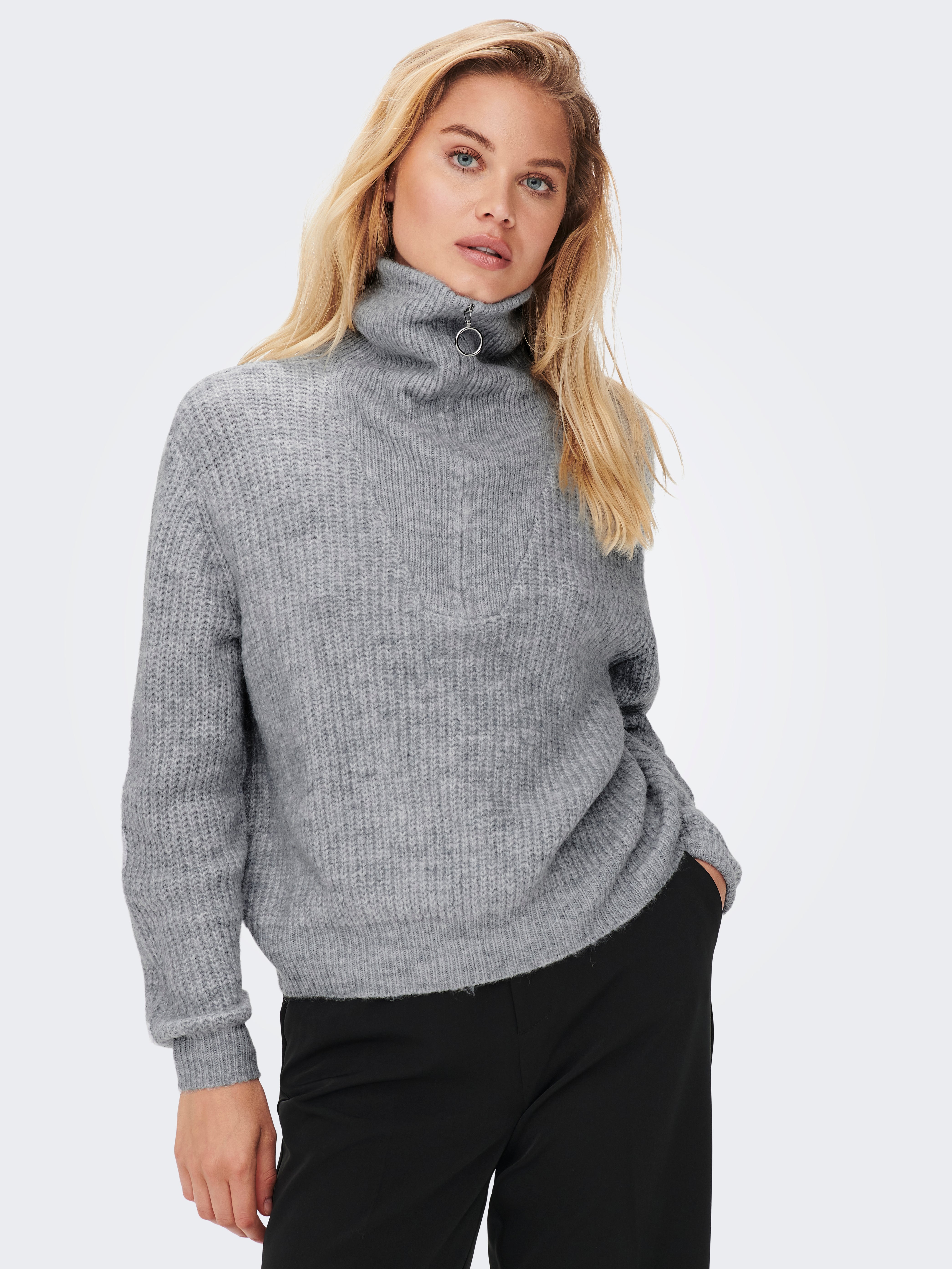 ONLBAKER Strickpullover Light Grey Melange