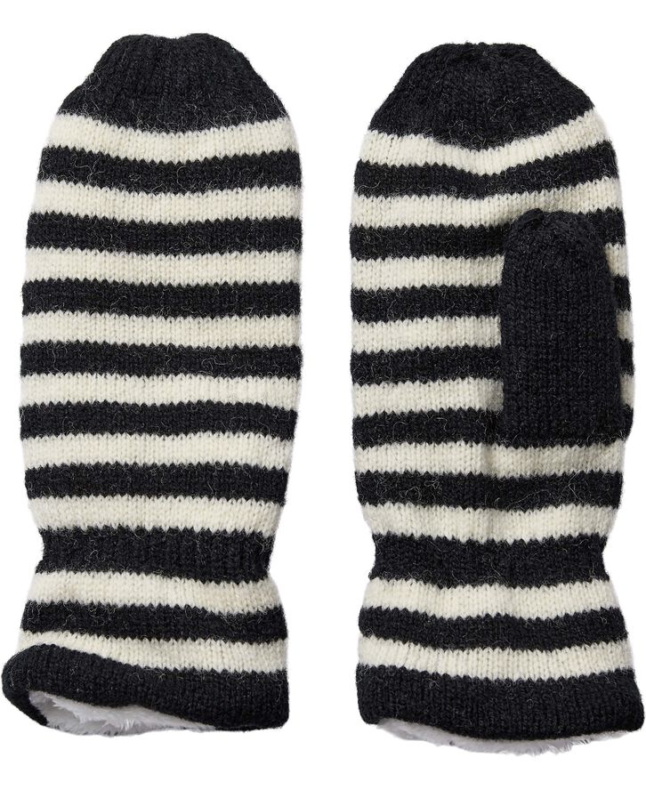 Magasin du Nord Collection Minne 1S Knitted Mittens Black / white stripe