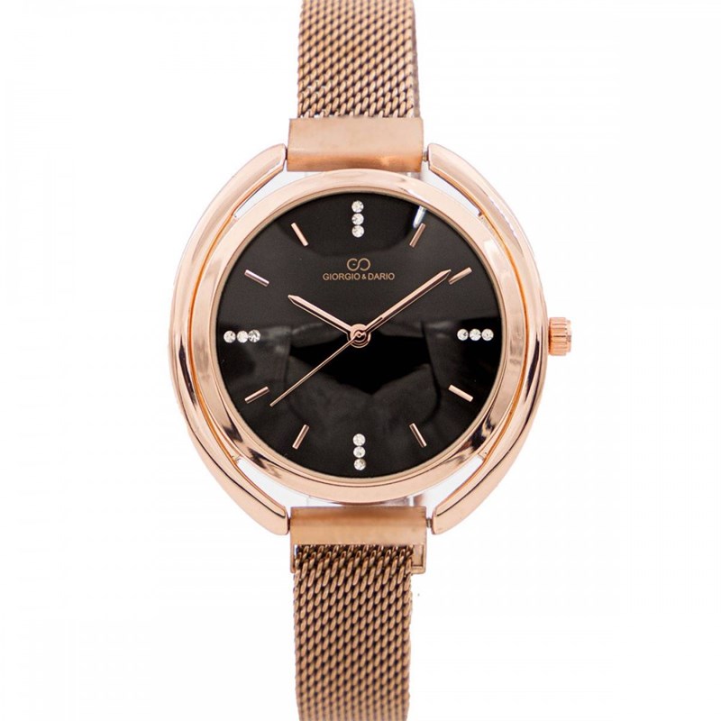 Coffret montre Femme GIORGIO bracelet Acier Rose Métal