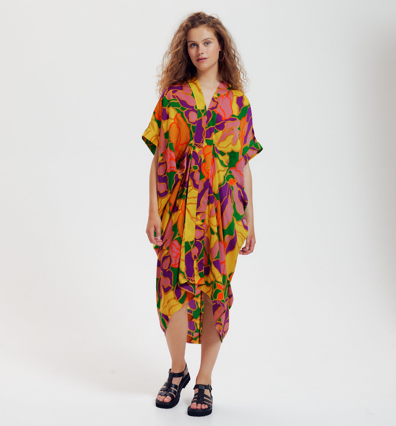 Robe caftan imprimée Femme - Imprimé multicolore