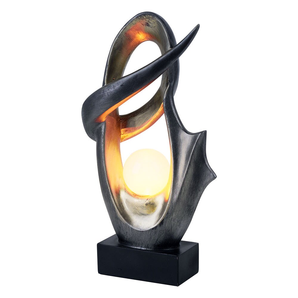 LED Solarleuchte, silber, Flacker-Effekt, Glas, Feuereffekt
