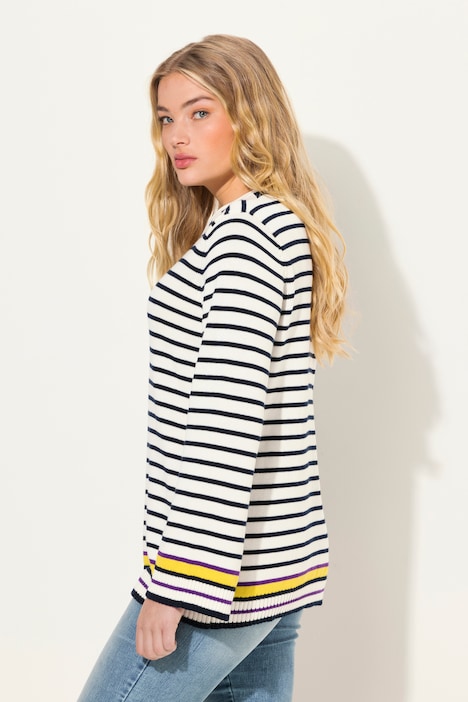 Ringel Srrickpullover, Rundhals, Langarm