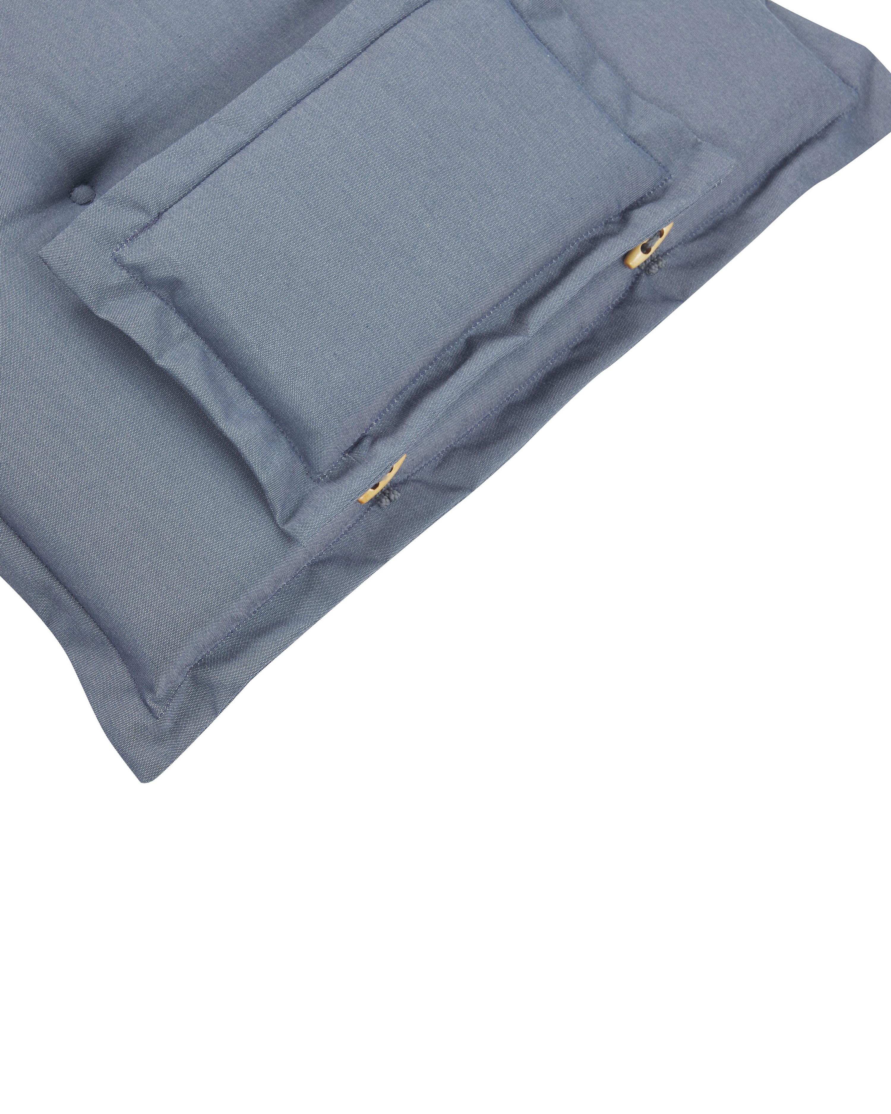 Set van 6 stoelen met zitkussen AMANTEA Acaciahout Blauw