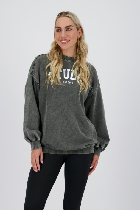 Raizzed grijze dames sweater