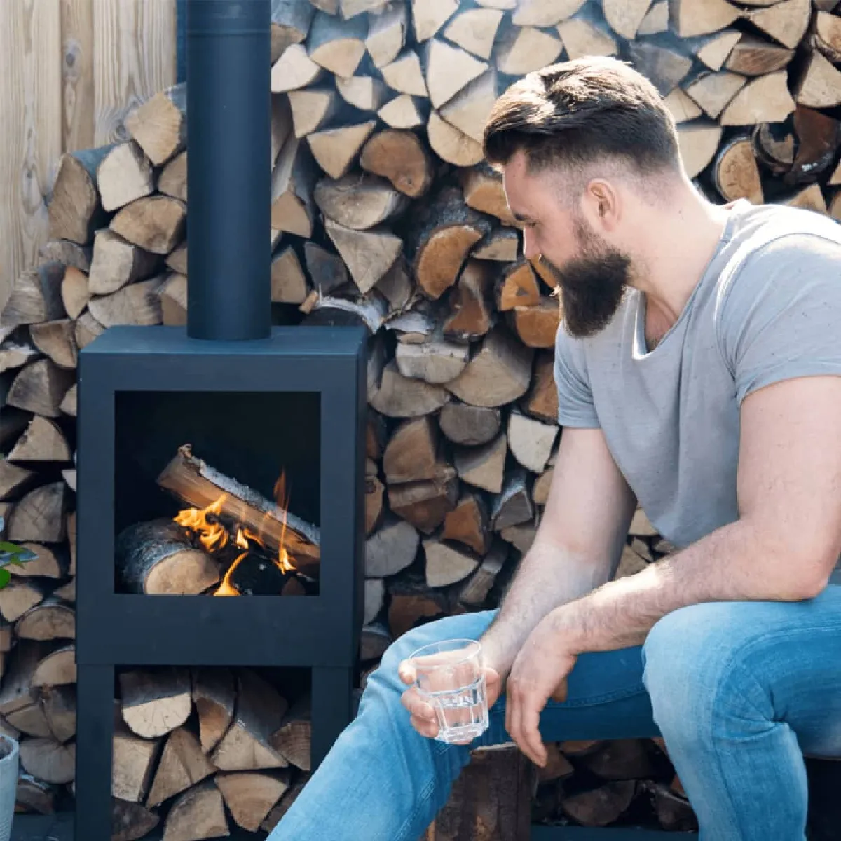 Esschert Design Cheminée FF410 - Noir