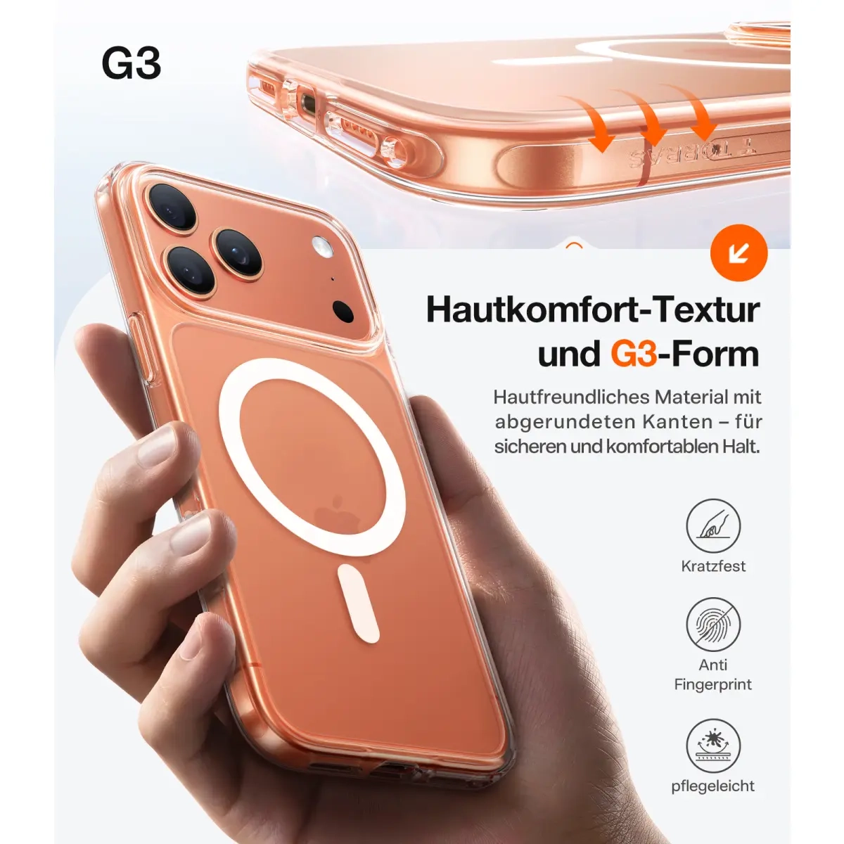iPhone Air Guardian Magnetic Series Hybrid Hardcase Hülle mit TPU Bumper - Transparent