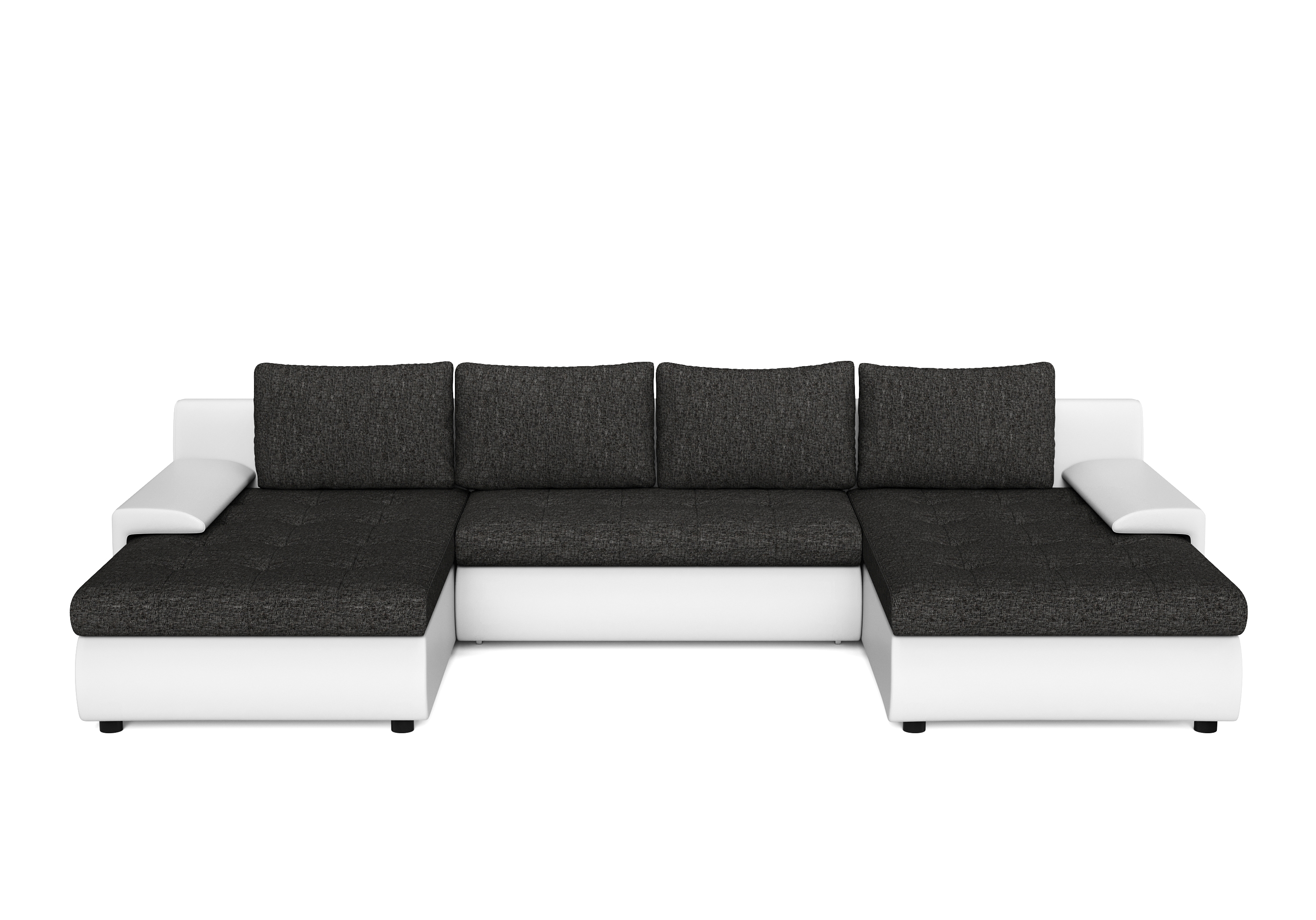 Sofa mit Schlaffunktion CARLOS II U-Form anthrazit/weiss