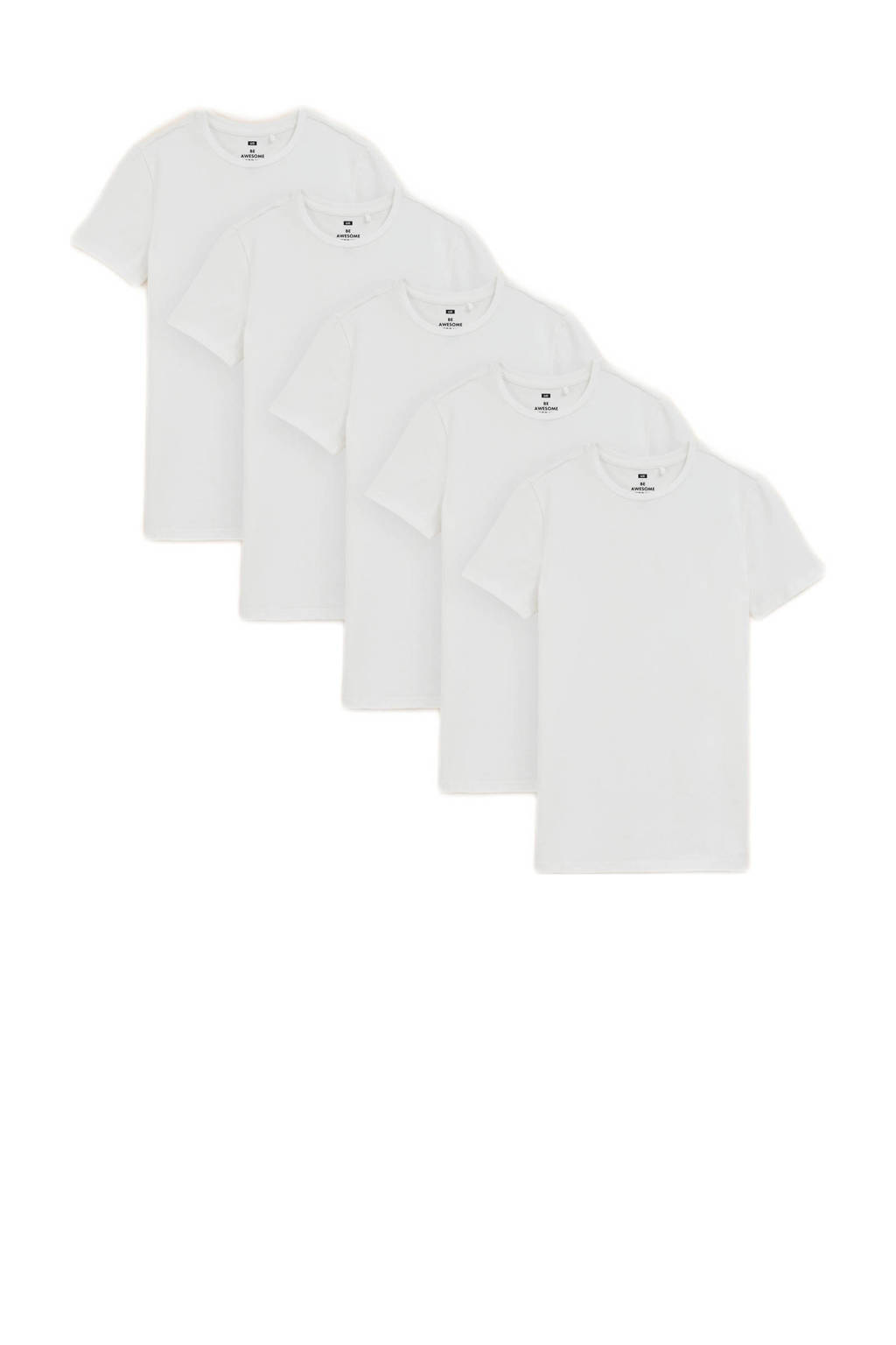WE Fashion t-shirt - set van 5 wit
