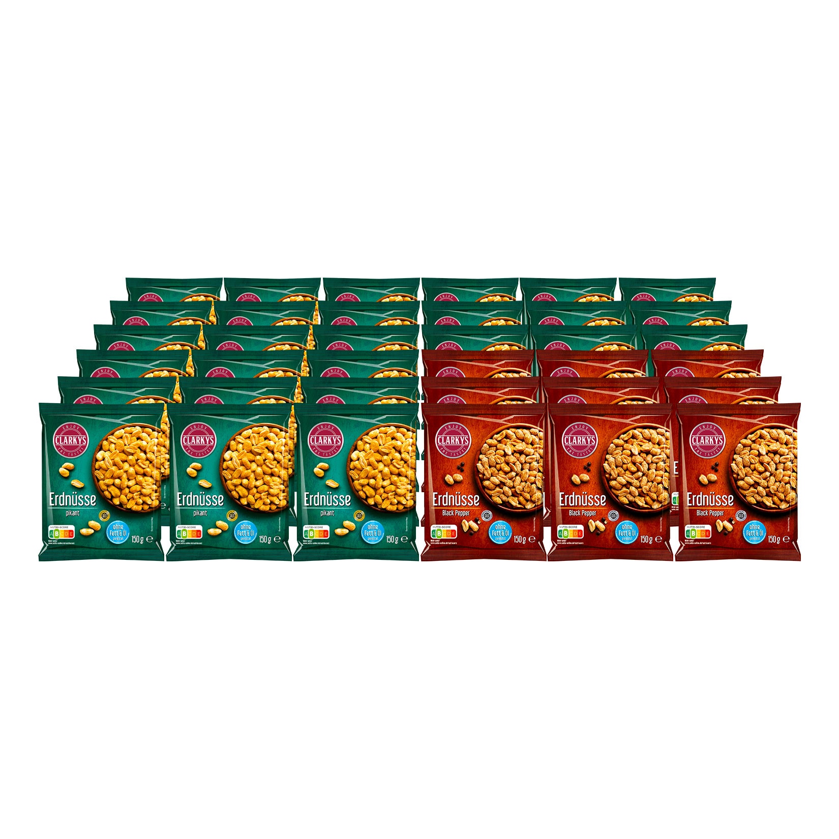 Clarkys Erdnüsse gewürzt 150g, verschiedene Sorten, 36er Pack