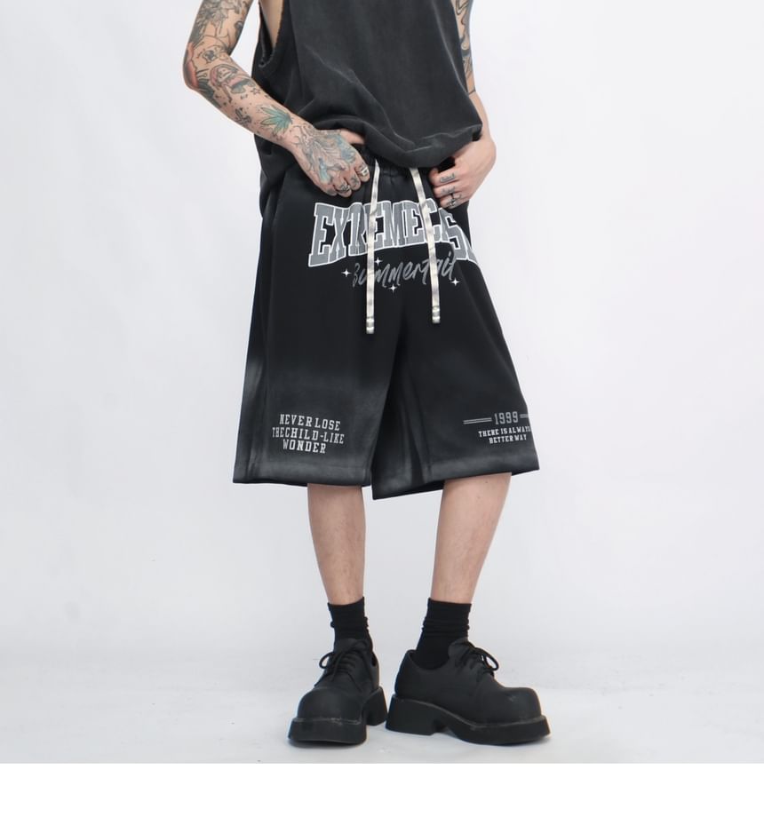 Derbundy - Wijde shorts met hoge taille en letters