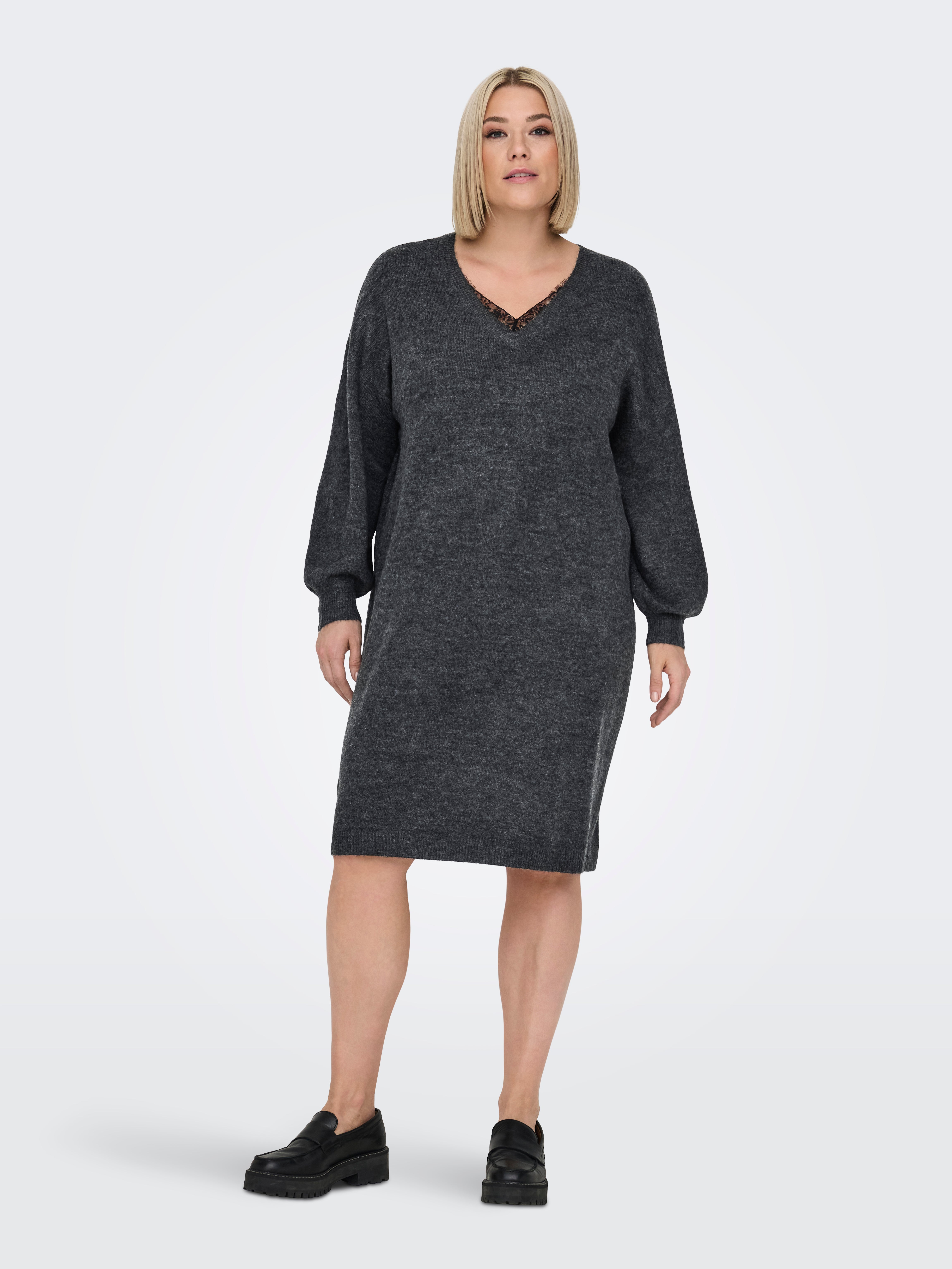 CARMANIFESTA Midikleid Dark Grey Melange