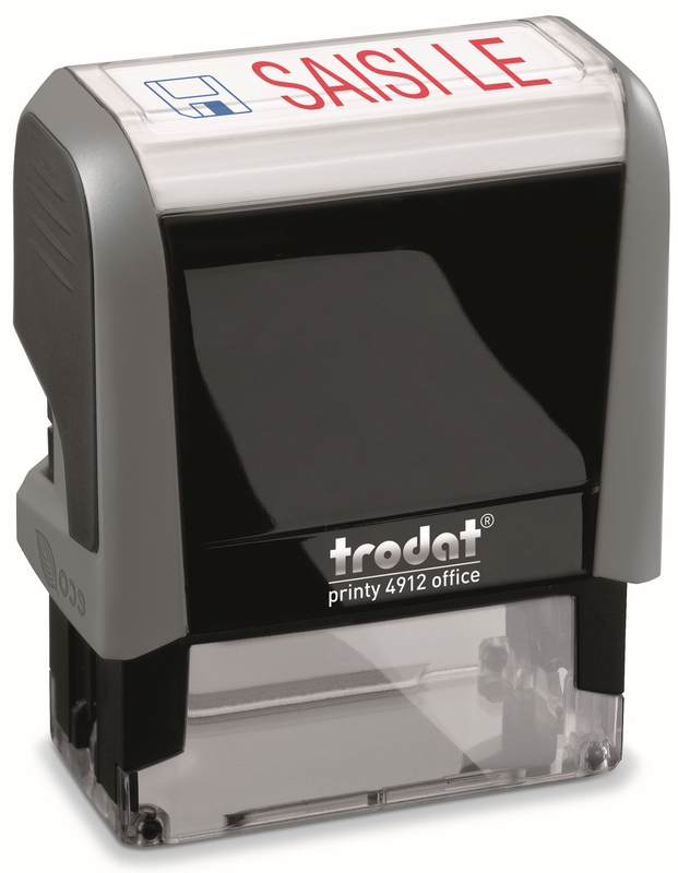 Trodat 4912 Textstempel, französisch, SAISI LE, rot/blau