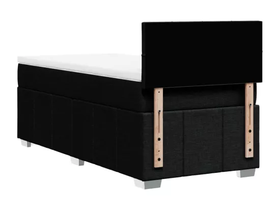 Sommier à lattes de lit avec matelas Noir 90x190 cm Tissu
