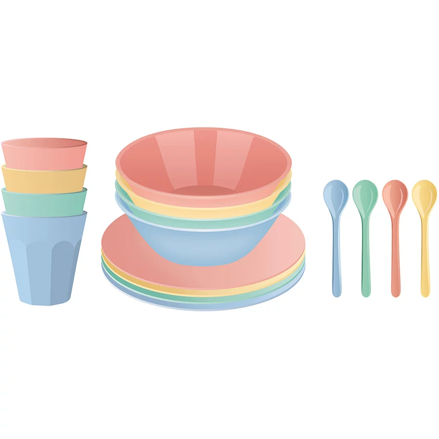 Koziol Geschirrset Nora Set Macarons 16er Set bunt