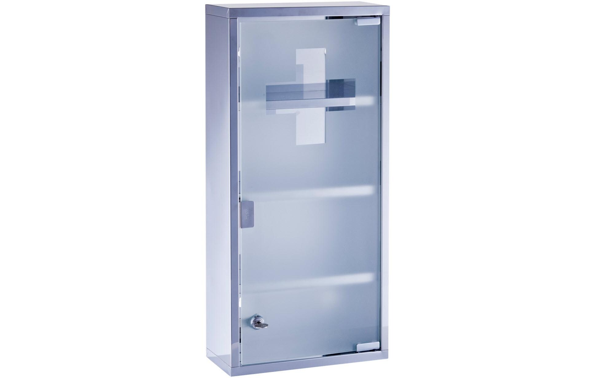 Erste Hilfe Schrank 27 x 12 x 57 cm, SilberMedizinschrank