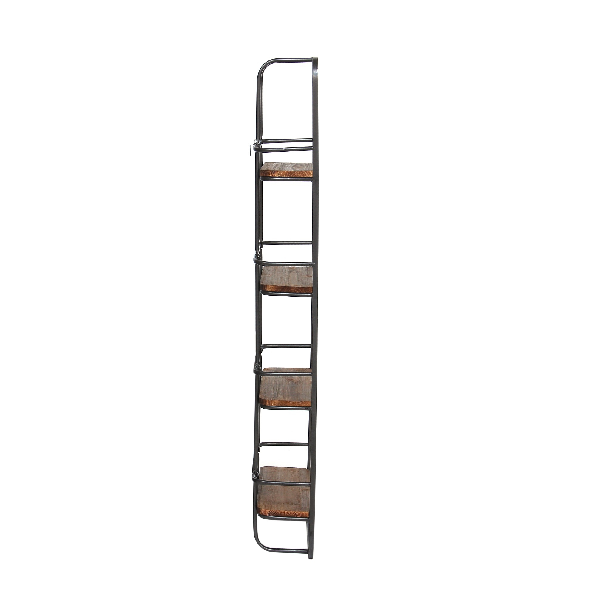 Regal 'Balda' mit 4 Fächern, braun, schwarz, H 120 cm, B 45 cm, L 15 cm von fischer's lagerhaus