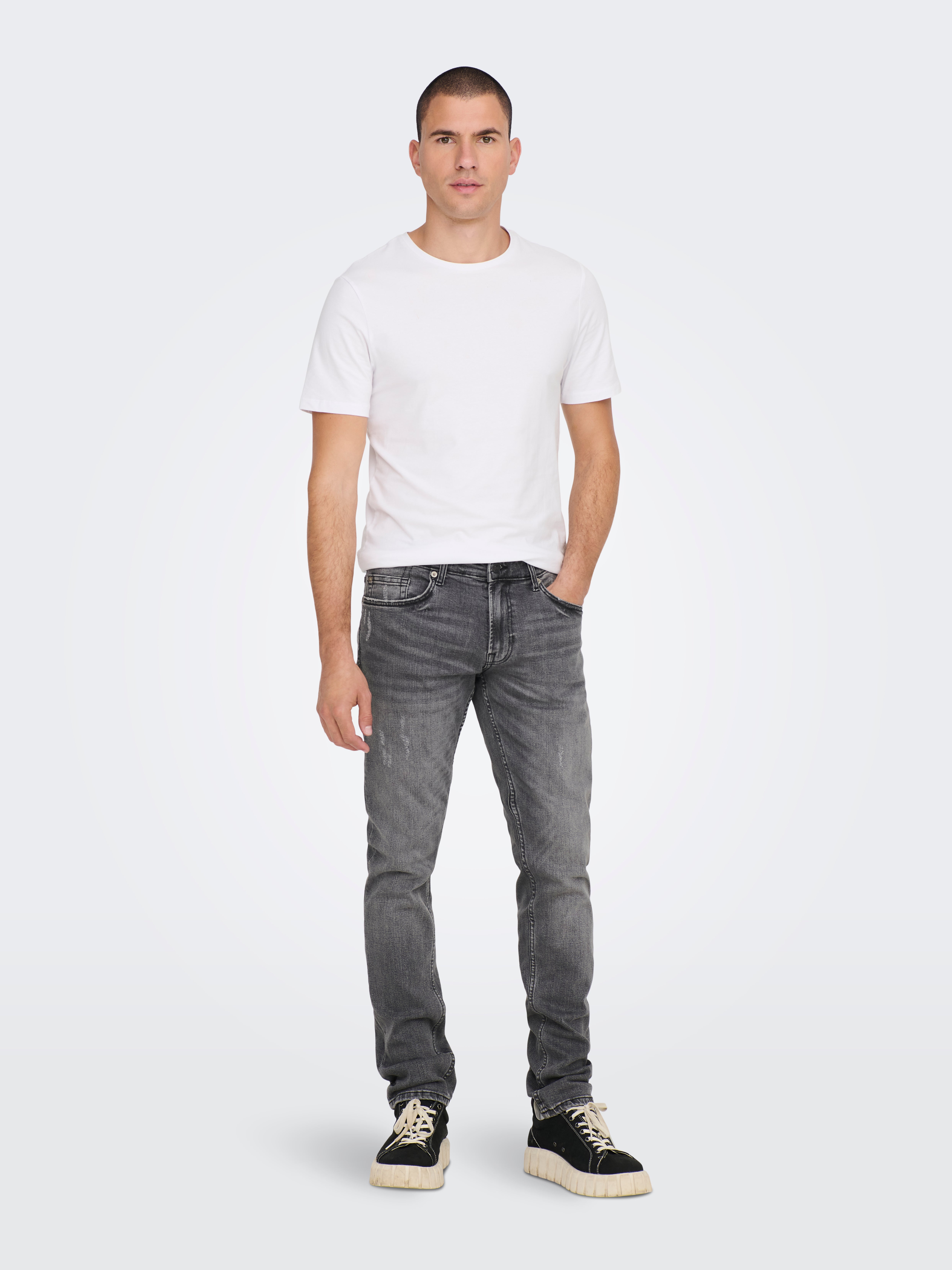 ONSWEFT Mittlere Taille Normal geschnitten Jeans Grey Denim