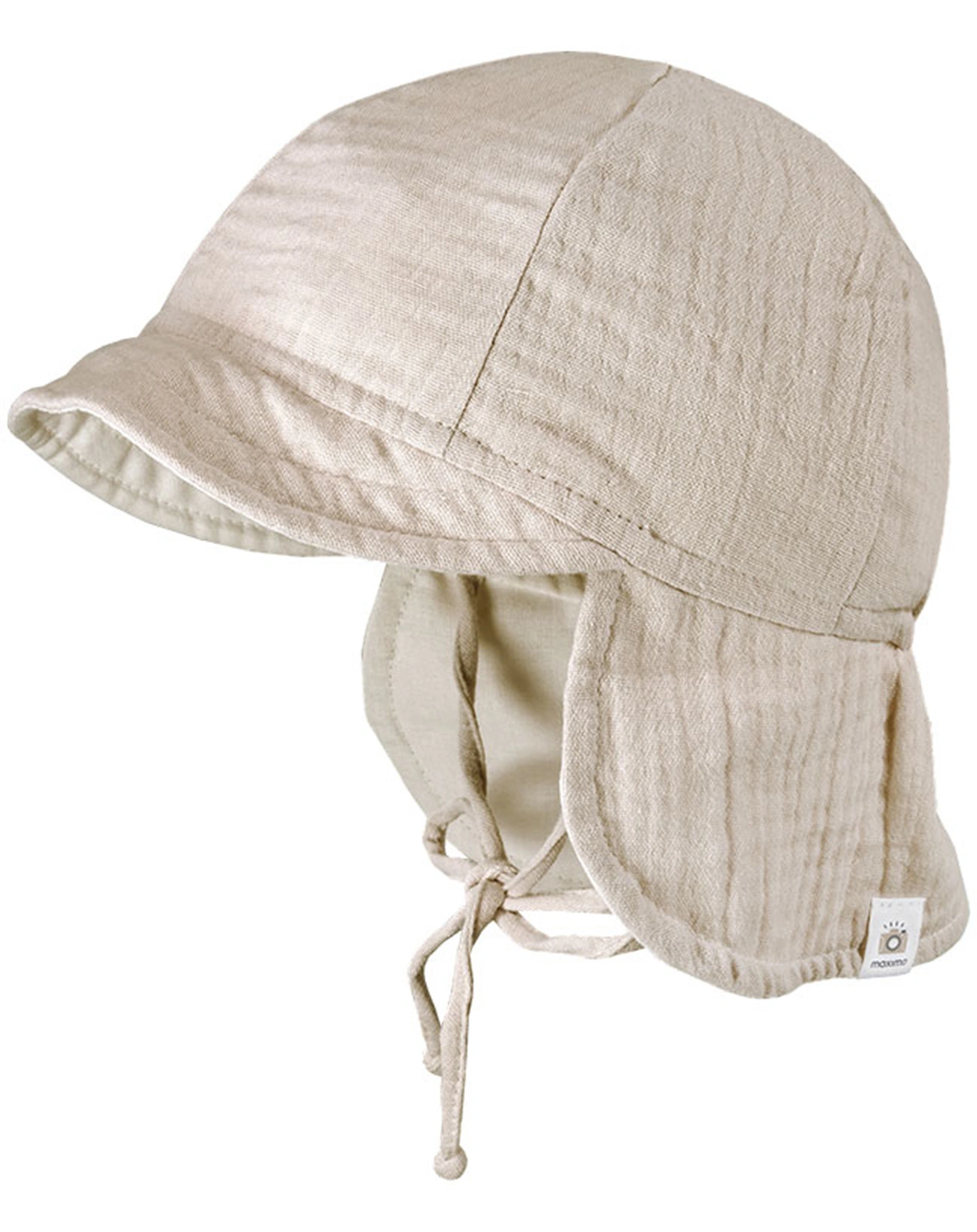 Schildmütze MUSSELIN MINI mit Nackenschutz in beige