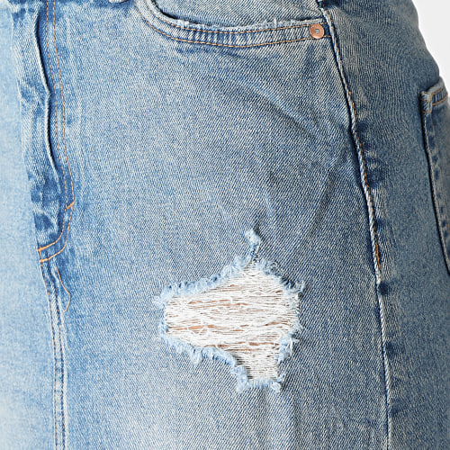 Jupe Jean Femme Rose Bleu Wash