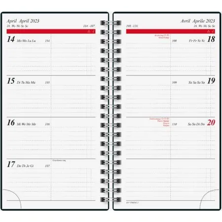 rido/idé Wochenkalender Taschenkalender Modell Timing 2, schwarz, 2023