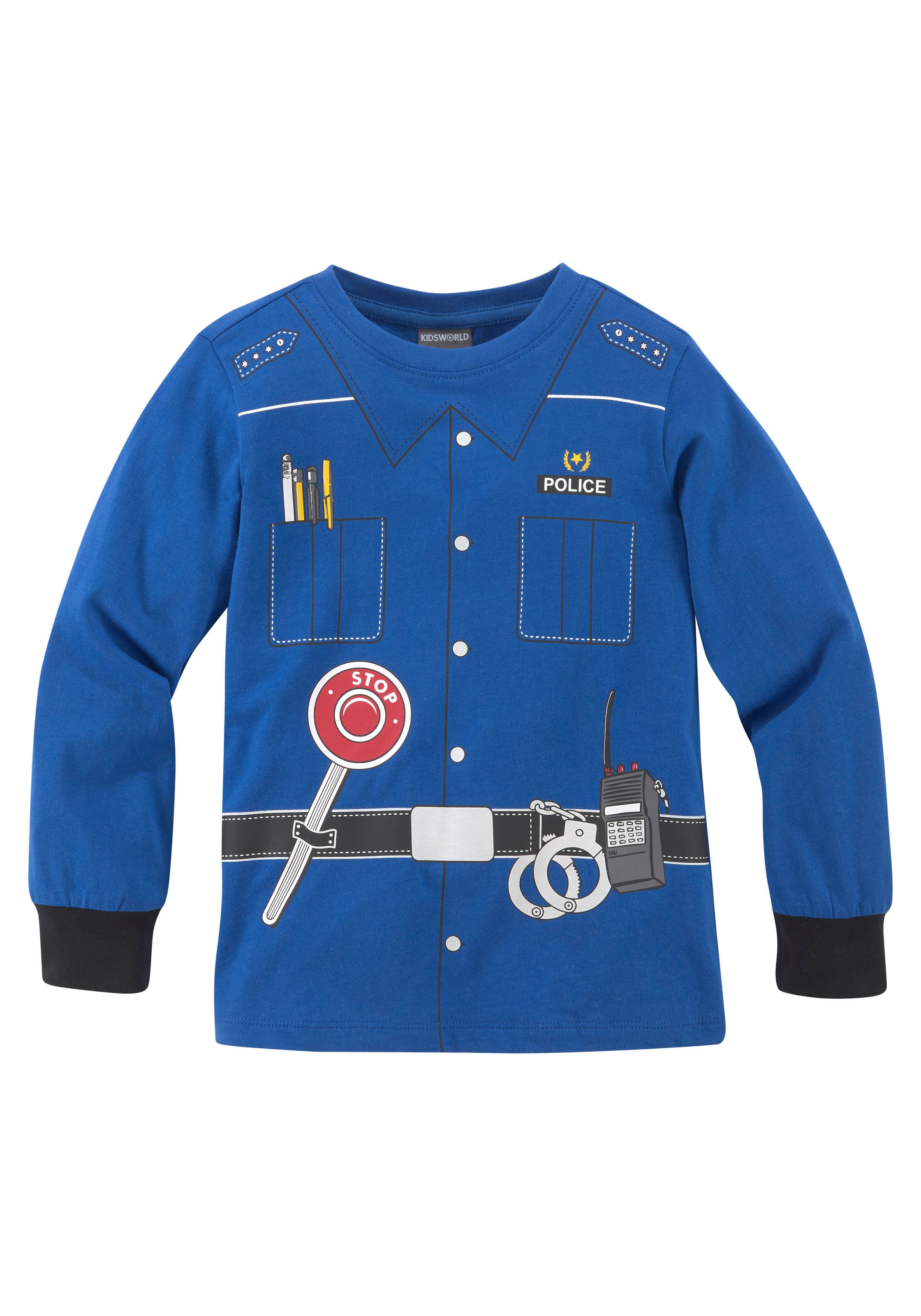 KIDSWORLD Langarmshirt »POLIZEI«, Langarm,  Basic-Passform,  bedruckt,  Rundhalsausschnitt