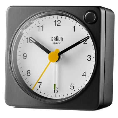 Wecker Braun, analog, Schwarz/Weiß