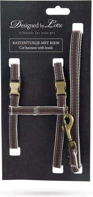 Designed by Lotte kattentuigje Virante bruin 27-45 cm