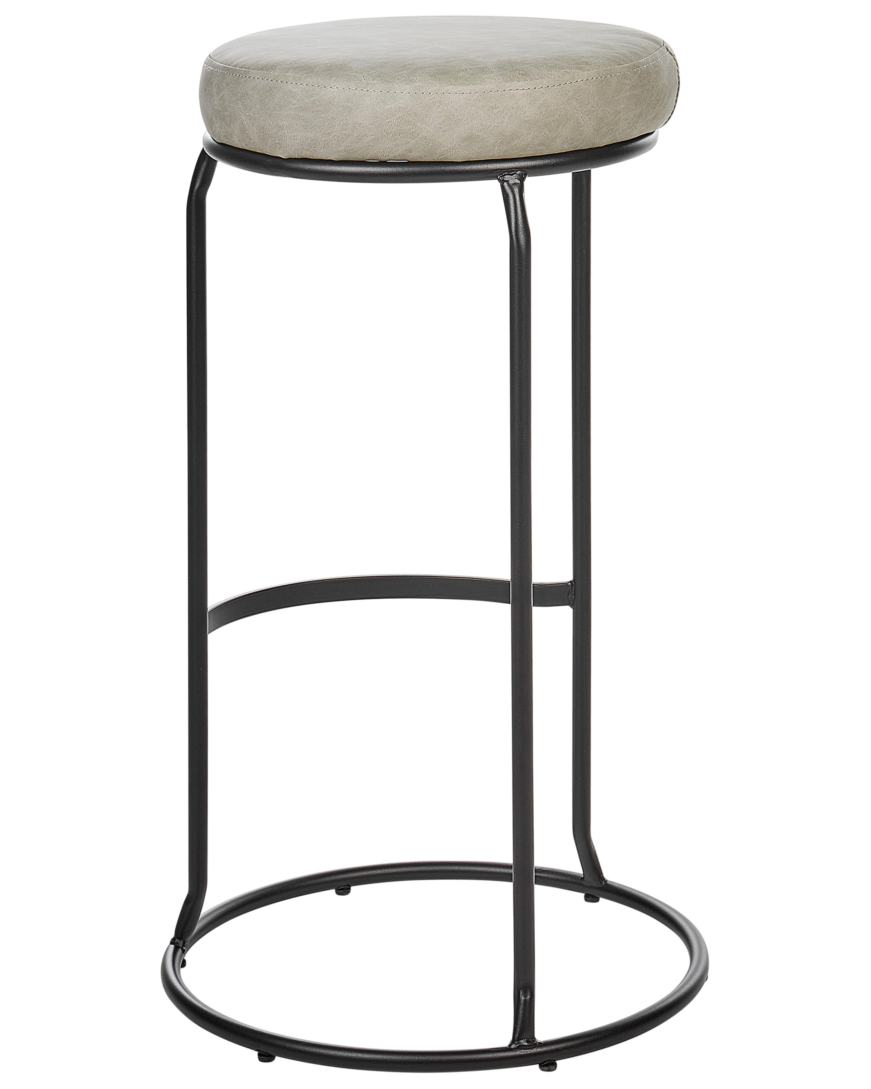 Set van 2 barkrukken MILROY Kunstleer Lichtgrijs