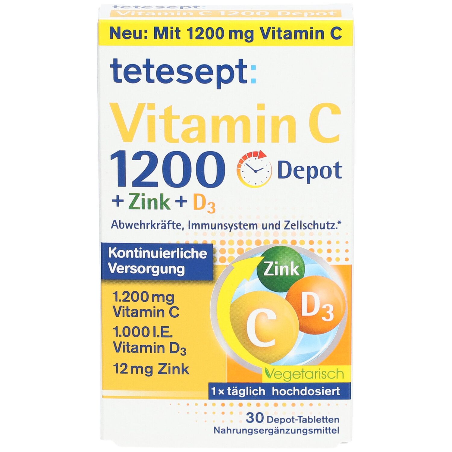 tetesept: Vitamin C 1200 Depot + Zink + D3
